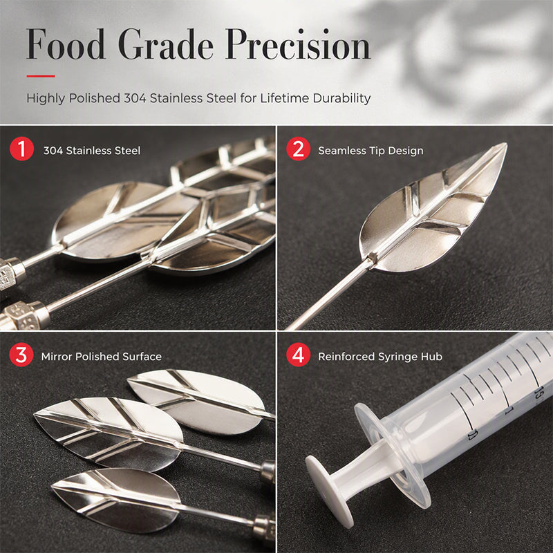 🎂Professional 3D Jelly Art Kit‑ 304 Stainless Steel 10‑Piece Floral Gelatin Art Tools with Syringe, DIY 3D Flower Jelly Cake Decorating Set for Pastry & Baking Lovers