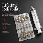 🎂Professional 3D Jelly Art Kit‑ 304 Stainless Steel 10‑Piece Floral Gelatin Art Tools with Syringe, DIY 3D Flower Jelly Cake Decorating Set for Pastry & Baking Lovers
