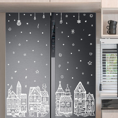 Christmas Village Window Cling Set