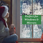 Christmas Village Window Cling Set