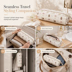 Portable Quilted Travel Storage Bag with Handle for Hair Dryer Curling Iron and Hair Straightener