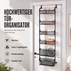 🚪Over the Door Hanging Organizer – Drill-Free Installation, Multi-Tier Carbon Steel Baskets & Space-Saving Design – Practical Storage for Any Room 🧺