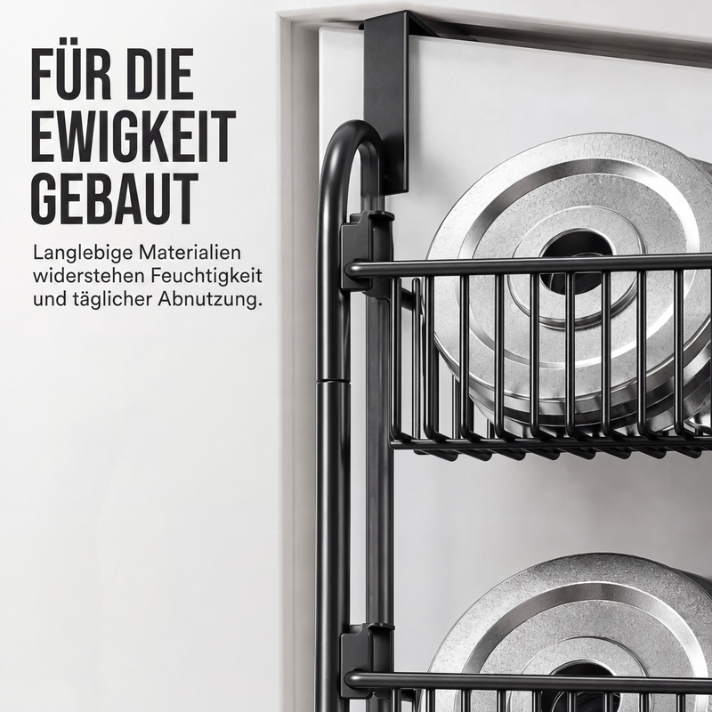 🚪Over the Door Hanging Organizer – Drill-Free Installation, Multi-Tier Carbon Steel Baskets & Space-Saving Design – Practical Storage for Any Room 🧺
