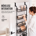🚪Over the Door Hanging Organizer – Drill-Free Installation, Multi-Tier Carbon Steel Baskets & Space-Saving Design – Practical Storage for Any Room 🧺