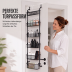 🚪Over the Door Hanging Organizer – Drill-Free Installation, Multi-Tier Carbon Steel Baskets & Space-Saving Design – Practical Storage for Any Room 🧺