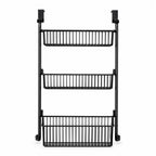 🚪Over the Door Hanging Organizer – Drill-Free Installation, Multi-Tier Carbon Steel Baskets & Space-Saving Design – Practical Storage for Any Room 🧺