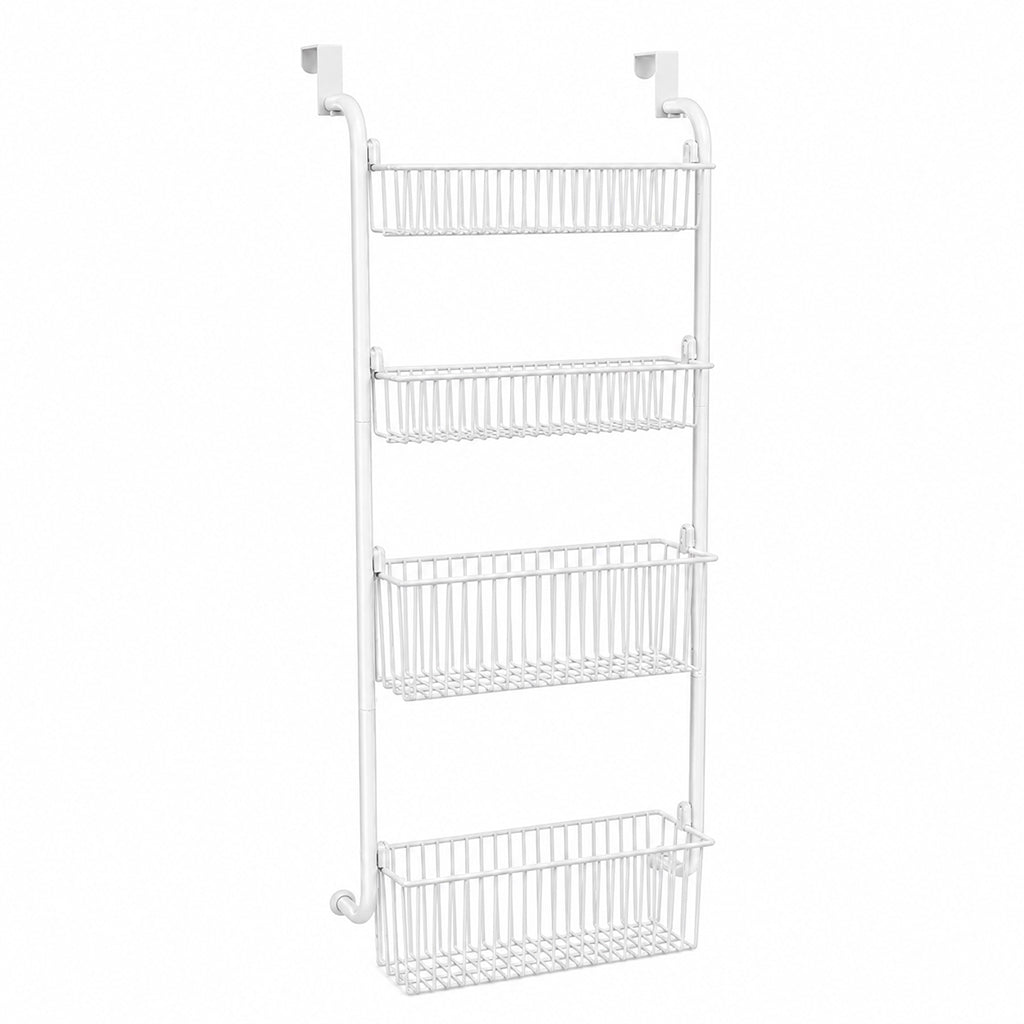 🚪Over the Door Hanging Organizer – Drill-Free Installation, Multi-Tier Carbon Steel Baskets & Space-Saving Design – Practical Storage for Any Room 🧺