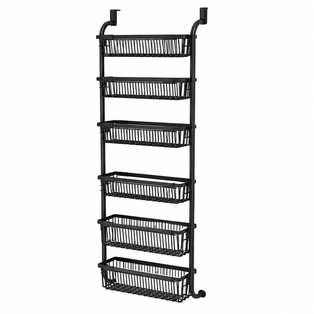 🚪Over the Door Hanging Organizer – Drill-Free Installation, Multi-Tier Carbon Steel Baskets & Space-Saving Design – Practical Storage for Any Room 🧺