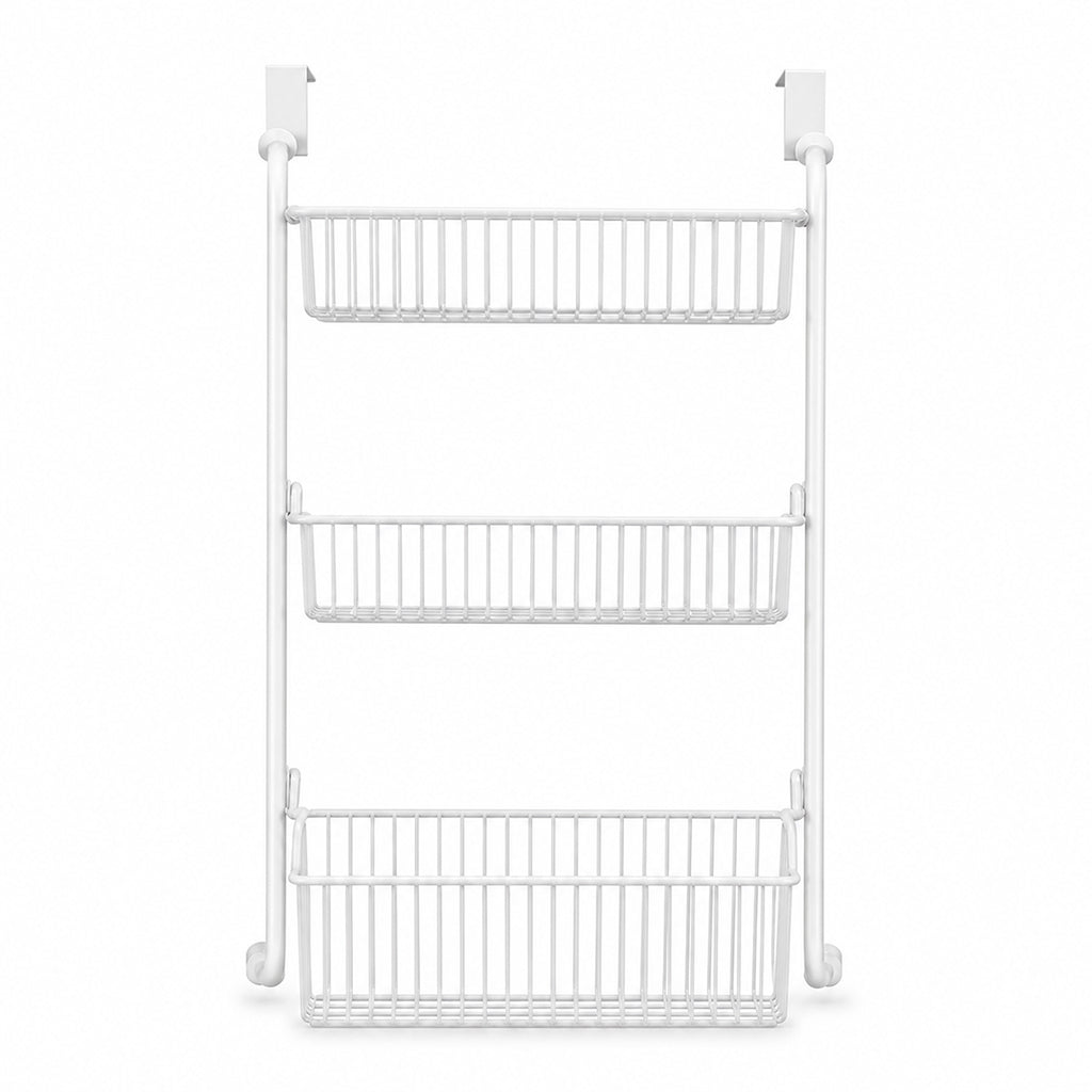 🚪Over the Door Hanging Organizer – Drill-Free Installation, Multi-Tier Carbon Steel Baskets & Space-Saving Design – Practical Storage for Any Room 🧺