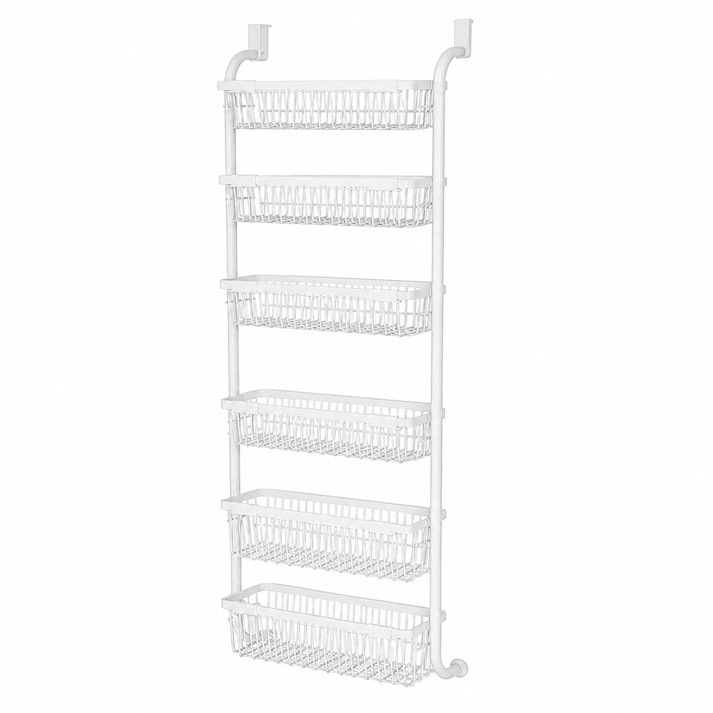 🚪Over the Door Hanging Organizer – Drill-Free Installation, Multi-Tier Carbon Steel Baskets & Space-Saving Design – Practical Storage for Any Room 🧺