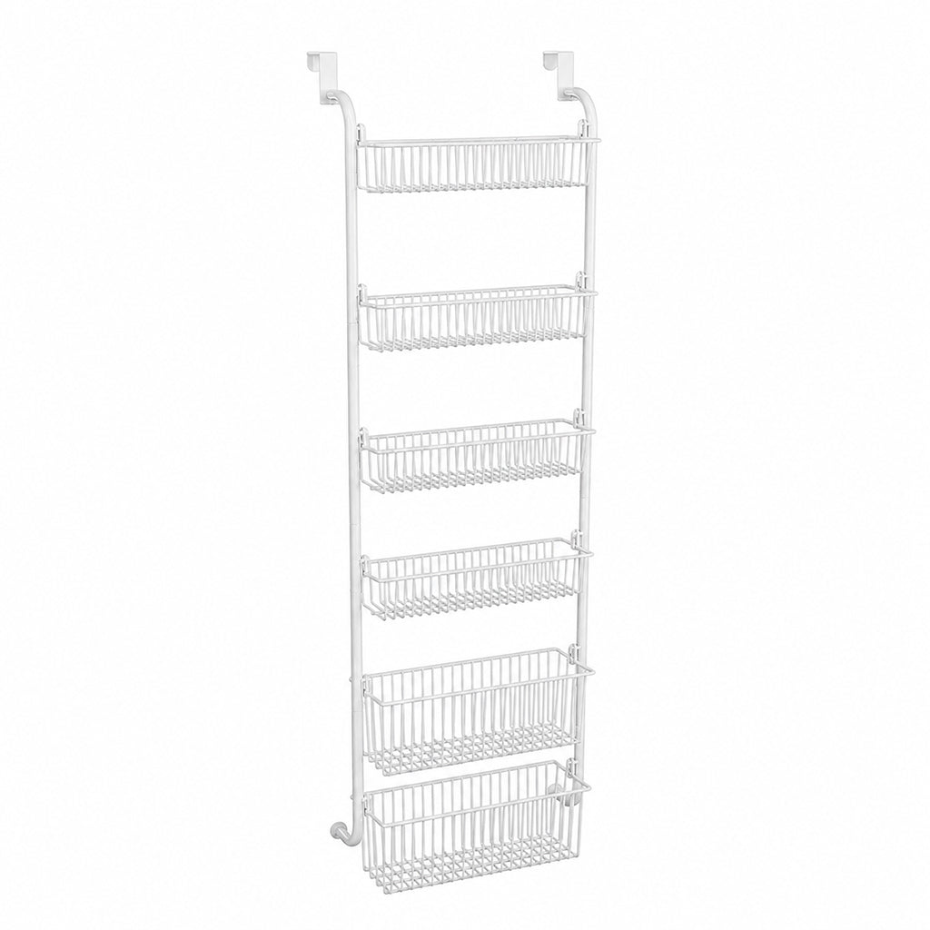 🚪Over the Door Hanging Organizer – Drill-Free Installation, Multi-Tier Carbon Steel Baskets & Space-Saving Design – Practical Storage for Any Room 🧺