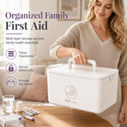 Large Plastic Medicine Storage Box with Multi-Layer Divided Compartments Portable Family Emergency First Aid Organizer Box💊📦