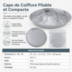 ✂️ Hair Cutting Cape with Catcher – built-in groove traps clippings, no mess on clothes or floors. Waterproof, non-static, folds flat. Perfect for home trims & kids' cuts!