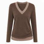 Women's V-Neck Long Sleeve Knit Top✨
