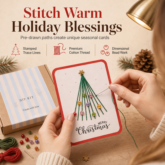 Merry Christmas DIY Greeting Card Making Kit🎄🧵📇