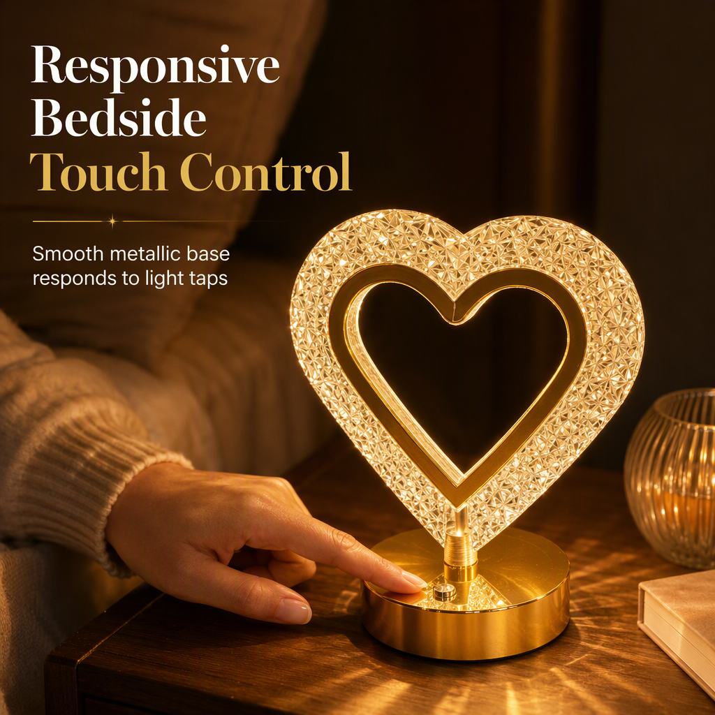 Geometric Crystal Night Light: Touch Control, 3 Colors, USB Rechargeable, Bedroom Glow