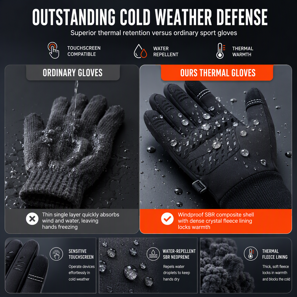 🧤❄️ High-quality Thermal Gloves – Warm, Touchscreen, Non-slip ✨