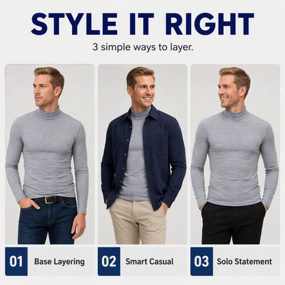 👕 Streamlined Silhouette, Comfortable Neck Coverage | Men's Slim Fit Mock Turtleneck Top